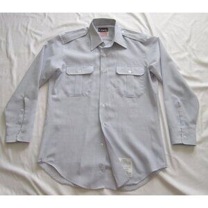 Vtg Men Citadel Military Button Long Sleeve Shirt Sz 15.5 x32 (MT580)